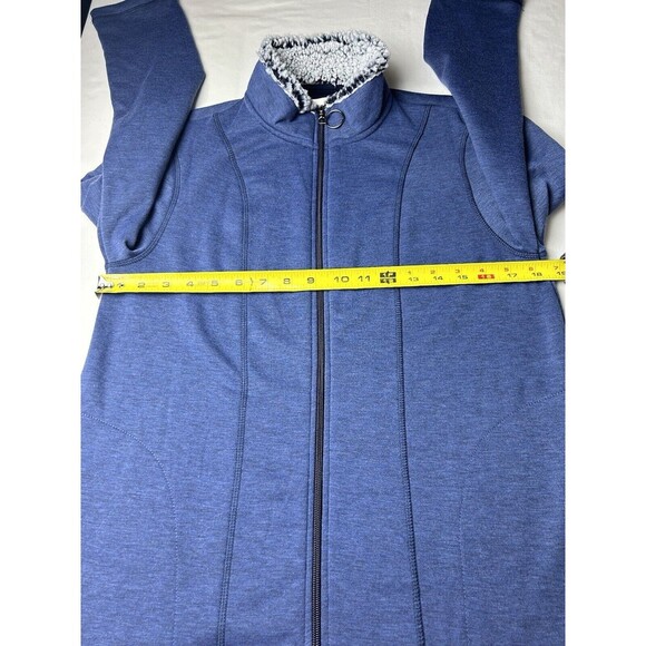 Cuddl Duds Jacket Small Full Zip Soft Blue Women’s Long Pockets LRC7-2 - Picture 3 of 9